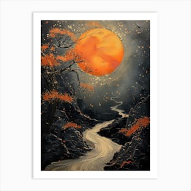 Moonlight Over The River Art Print