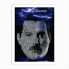 Prince Of Universe Queen Freddie Mercury Text Art Art Print