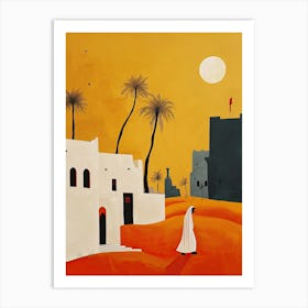 Woman In The Desert, Minimalism Art Print