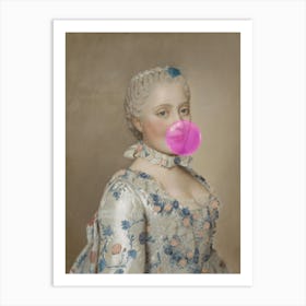 Lady Blowing A Bubble Art Print