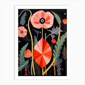 Poppy 2 Hilma Af Klint Inspired Flower Illustration Art Print