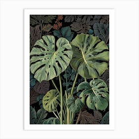 Monstera Leaves 1 Art Print