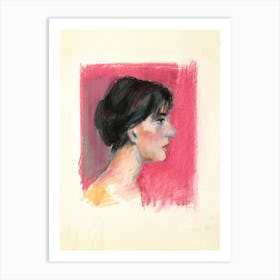 Pink Young Woman Art Print