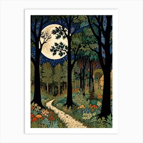 William Morris Full Moon In The Forest 9 Art Print