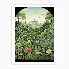 Mirabell Palace Gardens Austria Henri Rousseau Style 1 Art Print