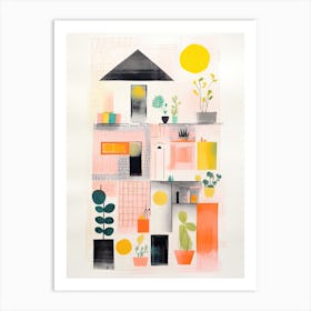 A House In Cairo, Abstract Risograph Style 1 Art Print