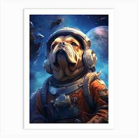 Bulldog In Space Art Print