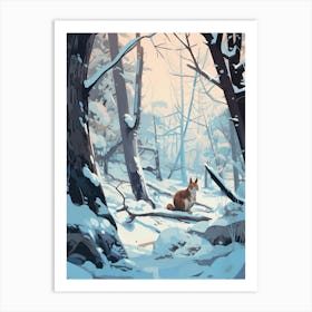 Winter Squirrel 2 Illustration Art Print