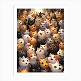 Many Cats Art Print