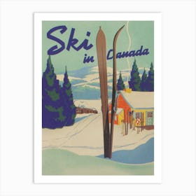 Ski In Canada Vintage Ski Poster 2 Art Print