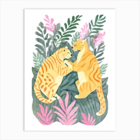 Leopards in Jungle Art Print