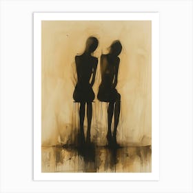 Two Women Sitting On Chairs Art Print