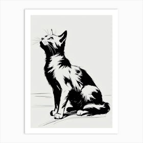 Cat Drawing 2 Art Print