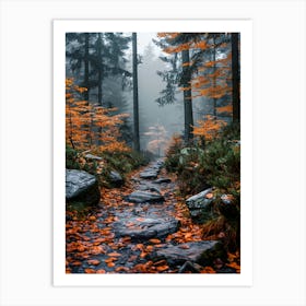 Foggy Autumn Forest Art Print