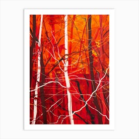 Red Forest Art Print