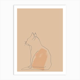 Cat - Boho, Line Art 10 Art Print