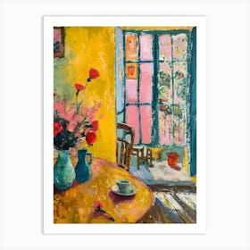 Table With Flowers Art Print