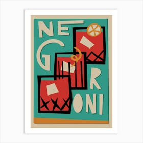 Negroni Cocktail 1 Art Print