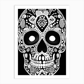 Skull With Pop Art Influences 3 Doodle Art Print