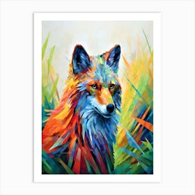 Fox In The Grass - Fox Painting Art Print