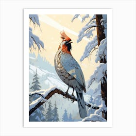 Winter Grouse 2 Illustration Art Print