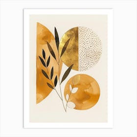 Gold And White Abstract Painting Art Print