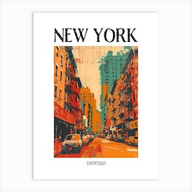 Chinatown New York Colourful Silkscreen Illustration 1 Poster Art Print