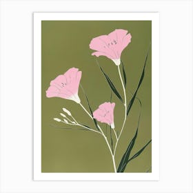 Pink & Green Lisianthus 2 Art Print
