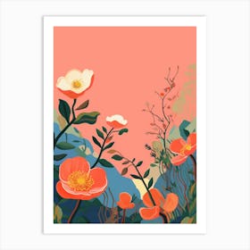 Boho Wildflower Painting Wild Rose 3 Art Print
