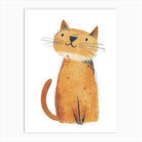 Cheetoh Cat Clipart Illustration 4 Art Print