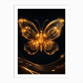 Golden Butterfly 38 Art Print