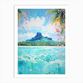 An Oil Painting Of Matira Beach, Bora Bora 1 Art Print