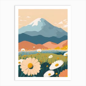 Daisies In The Mountains Art Print