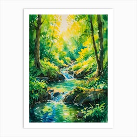 Waterfall In The Forest 1 Art Print