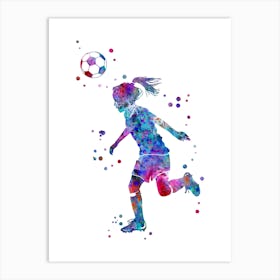 Little Girl Soccer Player 1 Art Print