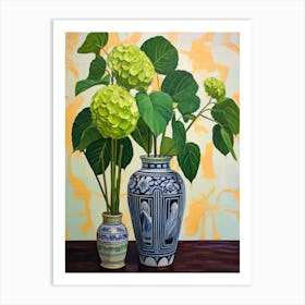 Flowers In A Vase Still Life Painting Hydrangea 3 Art Print