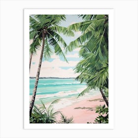 A Canvas Painting Of Seven Mile Beach, Negril Jamaica 2 Art Print