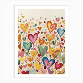 Hearts And Flowers Art Print