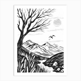 Landscape With A Tree 1 Art Print