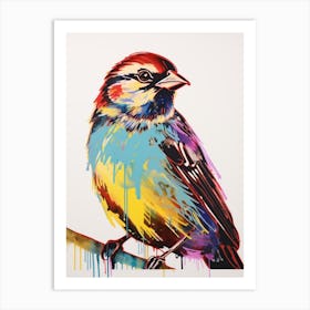 Andy Warhol Style Bird Sparrow 2 Art Print