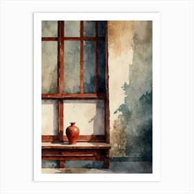 Watercolor Of A Window Art Print