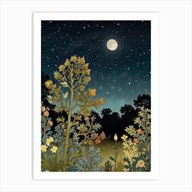 Night In The Garden Style William Morris Art Print Art Print