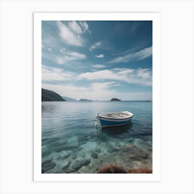 Small Boat In The Sea Art Print