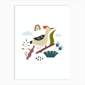 Cute Bird Woodpecker Art Print