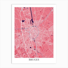 Bruges Pink Purple Art Print