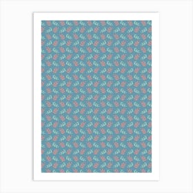 Leaves - Blue Art Print