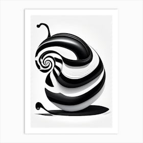 Full Body Snail Black And White 1 Pop Art Art Print