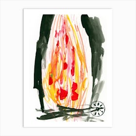 Fire In The Woods Art Print