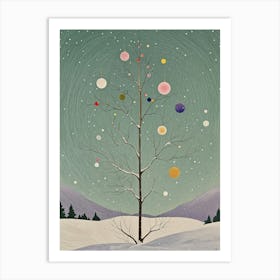 Whimsical Winter Tree Art Print