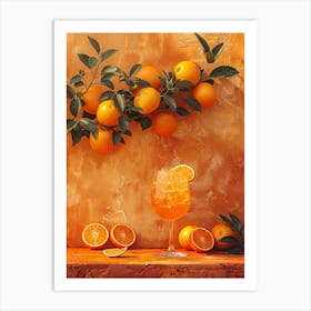 Oranges And A Cocktail Art Print